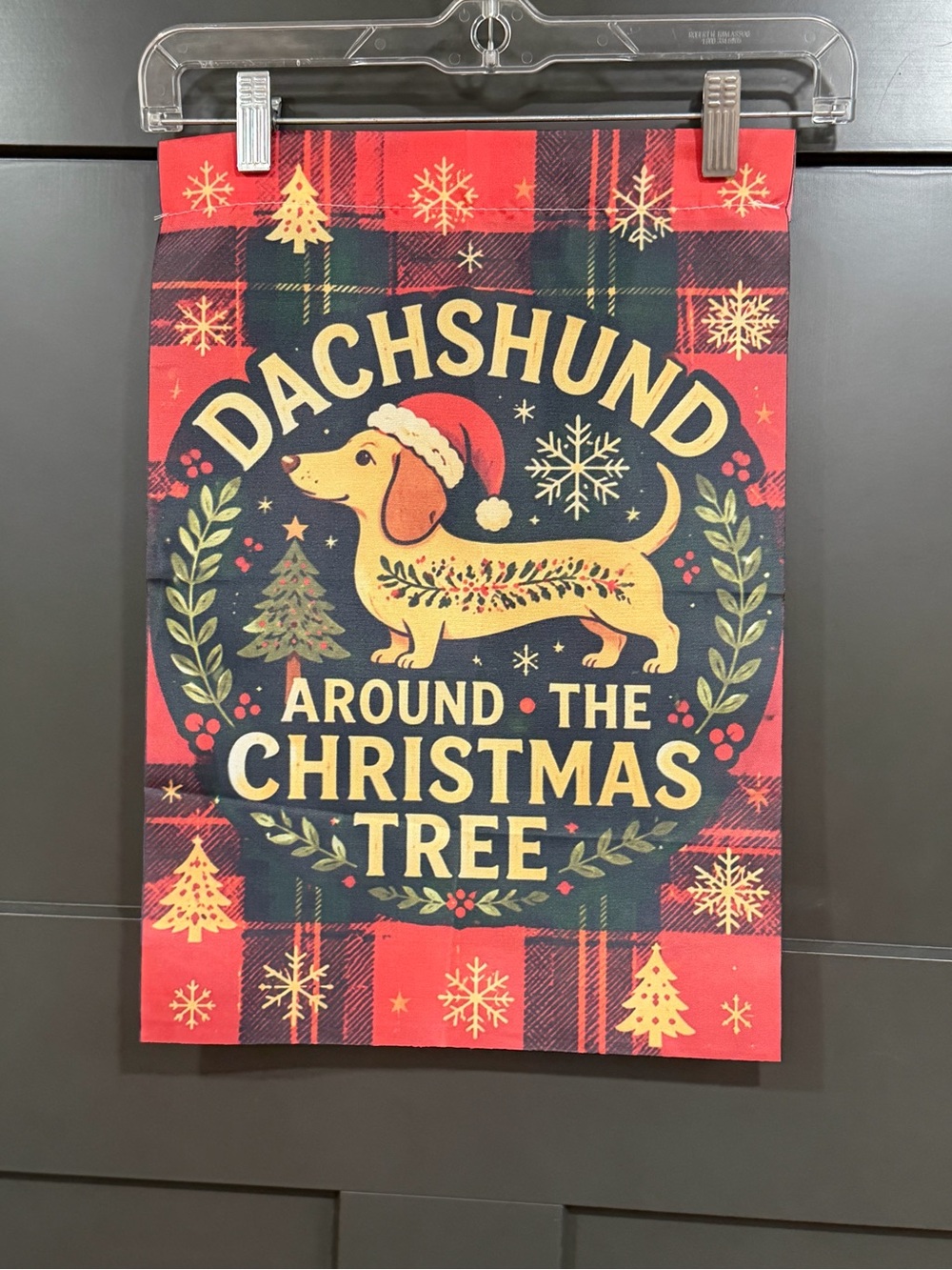 Dachshund Around The Christmas Tree Holiday Garden Flag - NWOT